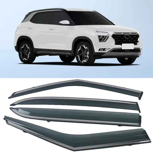 What is Car Rain Wind Door Visor Side Window Deflector for Hyundai Creta  IX25 Set of 4 PCS