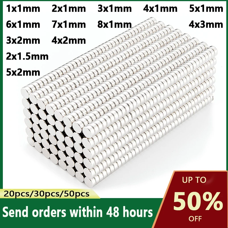 Супермощный круглый магнит 1x2x3x3x4x4x4x5x5x1 6x1 8x1 мм, мощные неодимовые постоянные магниты NdFeB, магниты