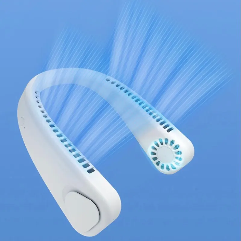 Summer Portable Hanging Neck Fan Fast Cooling USB Rechargeable Wearable Bladeless Fan Outdoor Sports Home Office Cooler