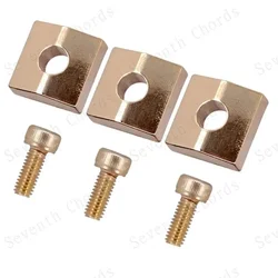 Electric Guitar Tremolo Bridge Locking System with String Locks and Hex Screws (Gold)