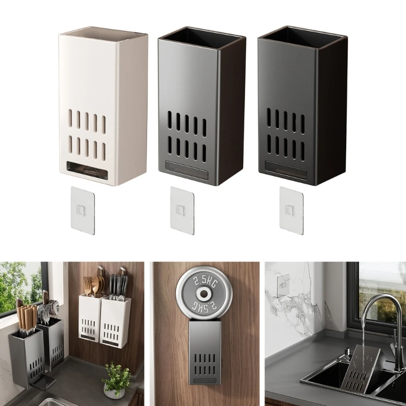 Fashion Chopsticks Holder Self Adhesive Mount Spoon Fork Holder Storage Box Keep Your Kitchen Neat Tableware Rack M4YD