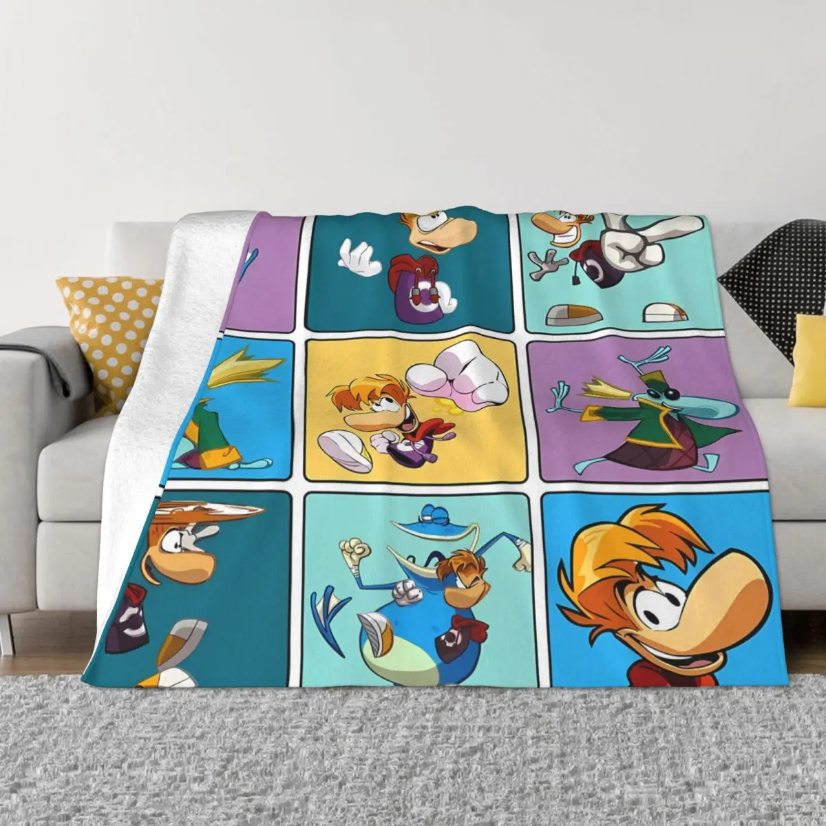 Rayman Squares Una Coperta In Micro Pile Ultra Morbida