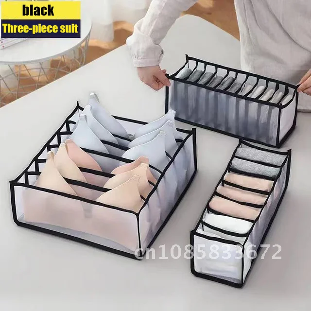 

Underwear Bra Socks Shorts Storage Boxs 3 pcs Organizer Washable Foldable Closet Organizer Drawer Storage Box