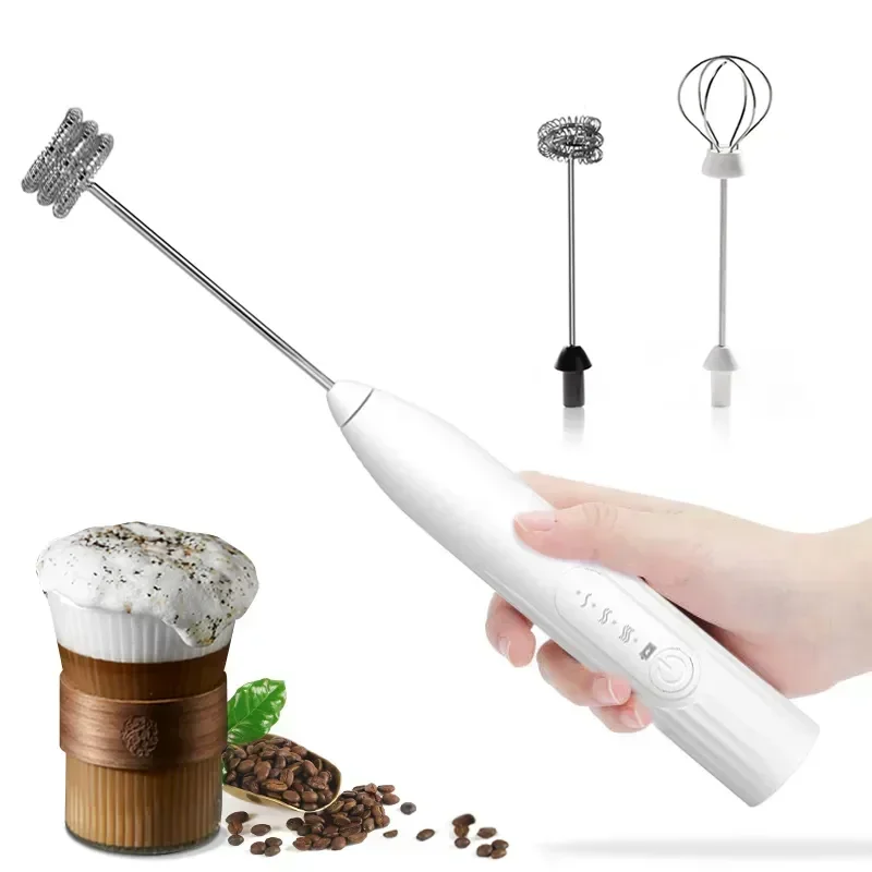 2 in 1 USB Rechargeable Electric Egg Beater Whisk Coffee Mixer Double Heads Milk Frothers Baking Stirrer Kitchen Gadgets