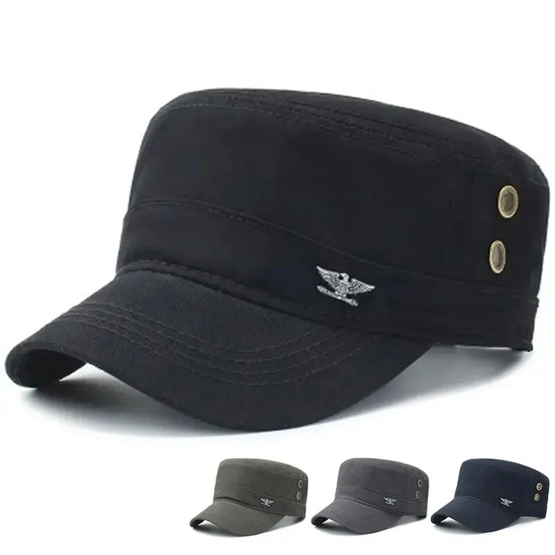 flat cap solid color cap flat vintage cap Solid Flat Top Hats for Men Women Sun Outdoor Dad Trucker Caps