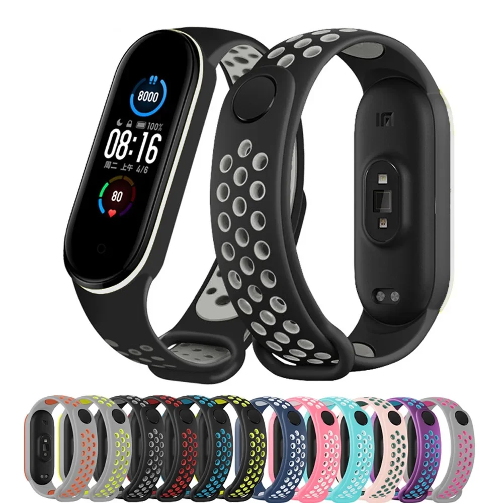 

Silicone strap for Xiaomi Miband 7 6 5 4 3 Sports breathable Mi band 6 bracelet wristband for Mi band 5 Strap Mi band 4 Correa