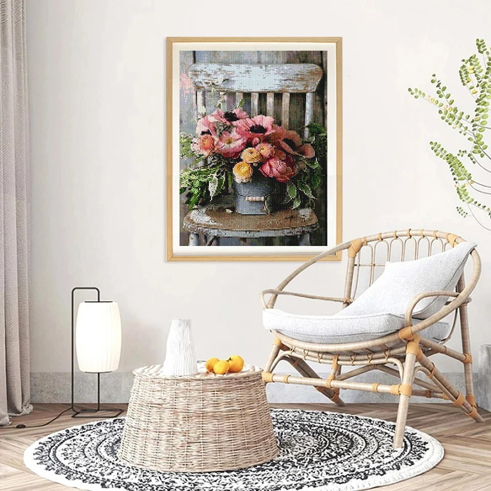 Description Picture 5 of itemAZQSD Diamond Painting Flower Rose Cross Stitch Handmade Rhinestones 20x30cm Embroidery Sale Floral Home Decor 30x40cm