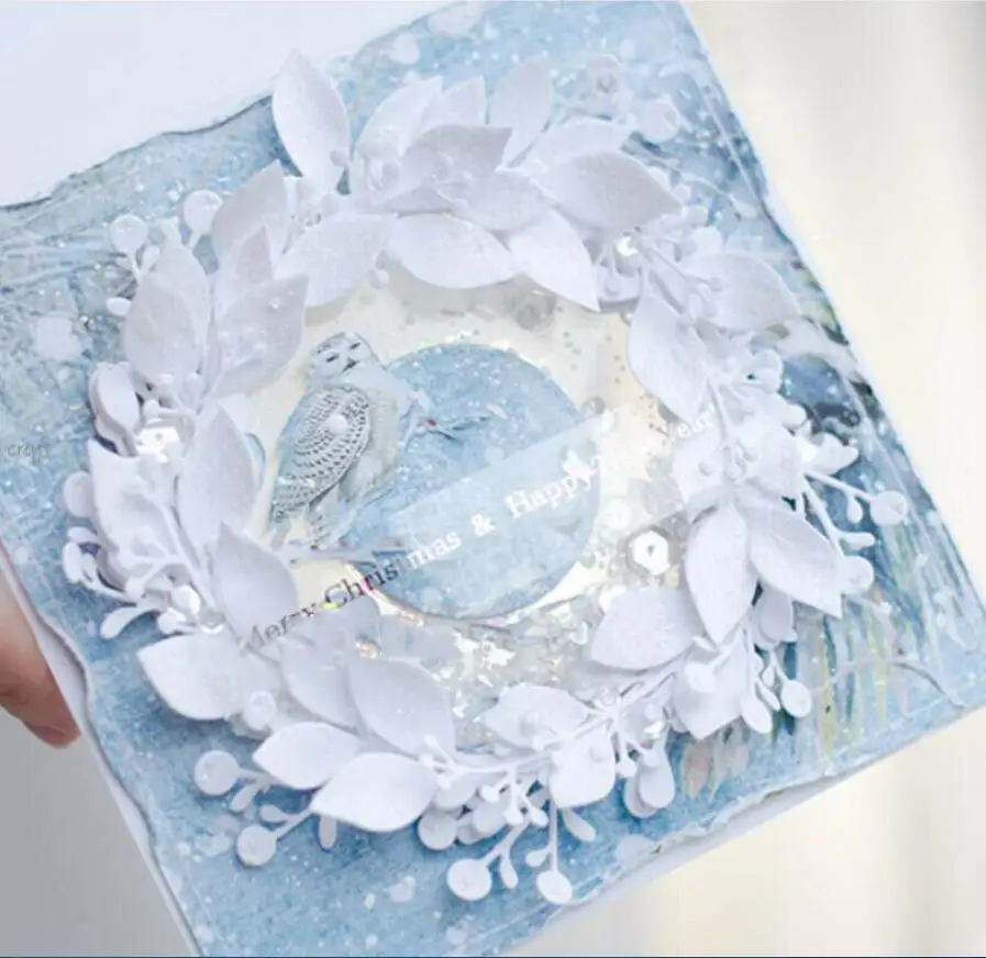 꽃 화환 잎 금속 절단 다이 스크랩북 사진 앨범 장식 엠보싱 종이 카드 공예 스텐실 템플릿