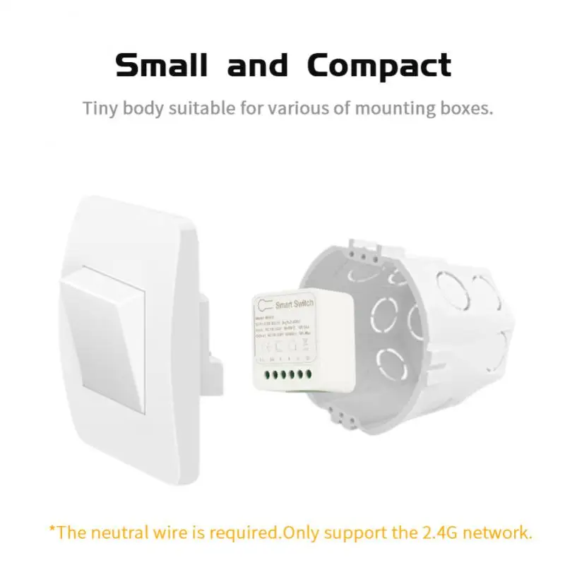 16A MINI Wifi Smart Switch Supporte 2-way Control Timer Wireless Switches Smart  Automation Compatible With Tuya Alexa Google
