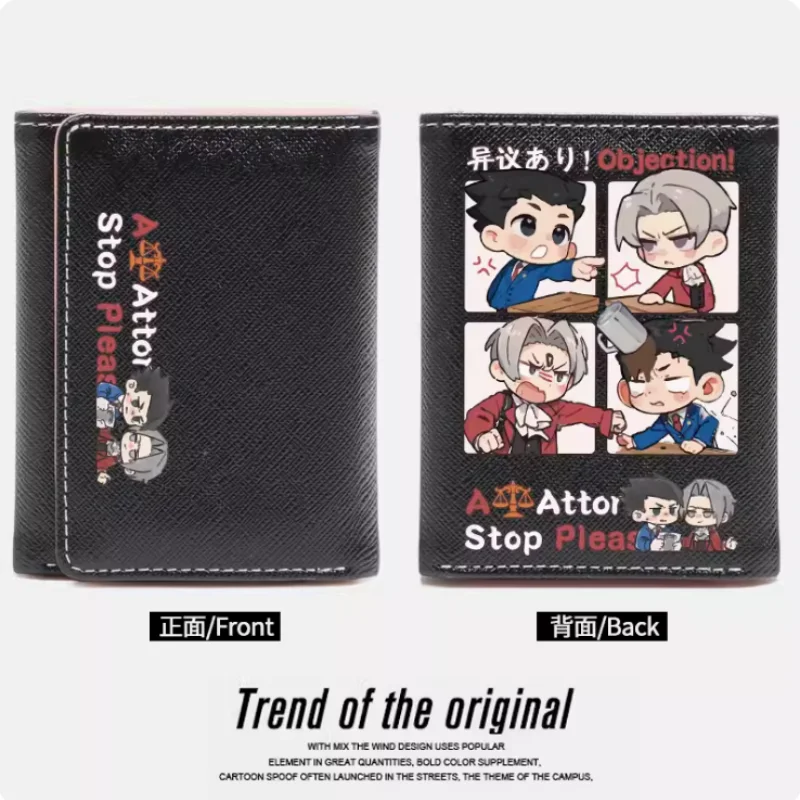 Anime Ace Attorney Wallet Women's Fold Bag Multi Card Large Capacity Fashion Wallet Gift
