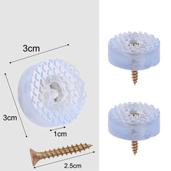 Transparent Furniture Leg Protectors with Soft Shockproof Skid Glide Pads and Fixed Screws - Set of 24 - 24Sets (Round Transparent)