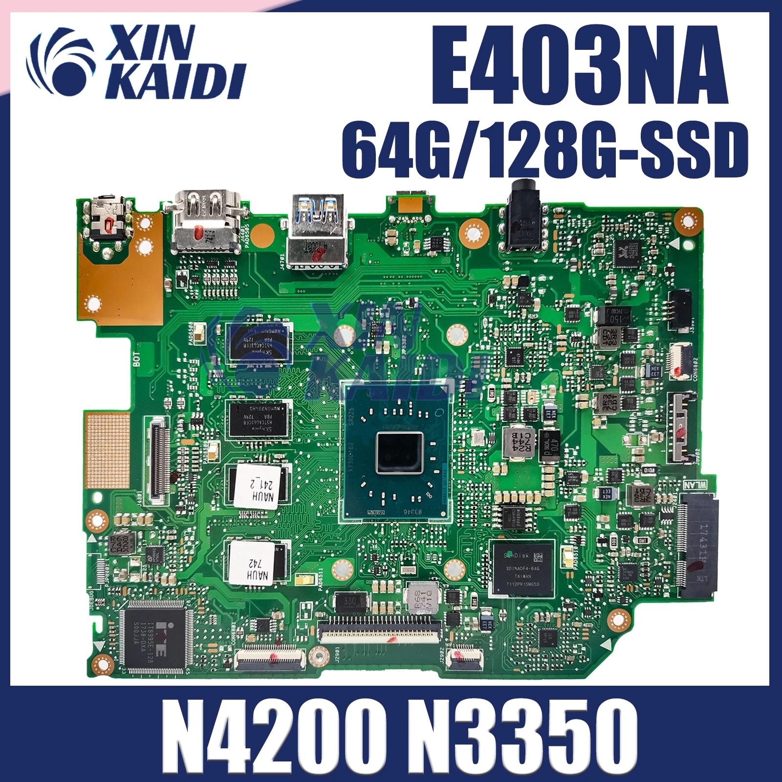 Материнская плата для ноутбука E403NA E403N с процессором N4200, 4 Гб ОЗУ, EMMC _ 64 Гб/128 Гб SSD, материнская плата для ноутбука