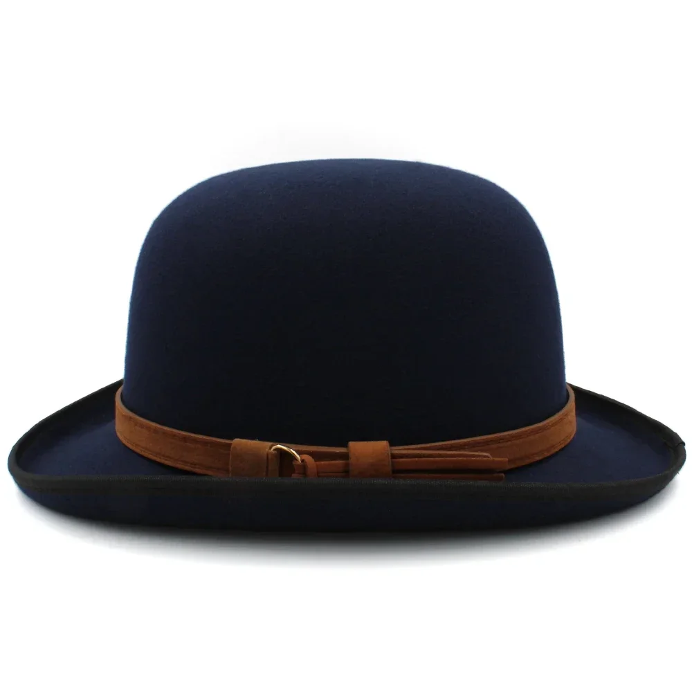 Männer Frauen Wolle Mischung Oval Top Bowler Hüte Woll Fedora Caps Trilby Klassische Derby Sonnenhut Einstellbar UK M-L UNS 7 1/8-7 3/8 – Detail 20
