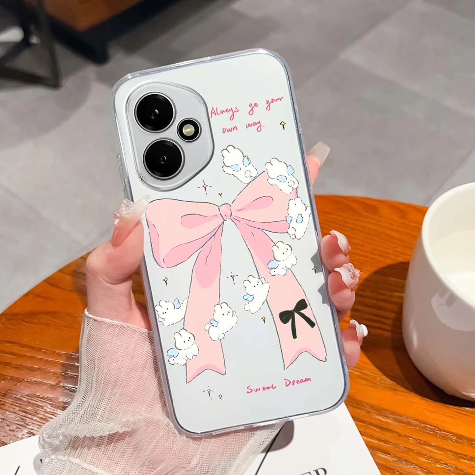 Elegant Floral Transparent Shockproof Phone Case - Soft TPU Silicone Back Cover