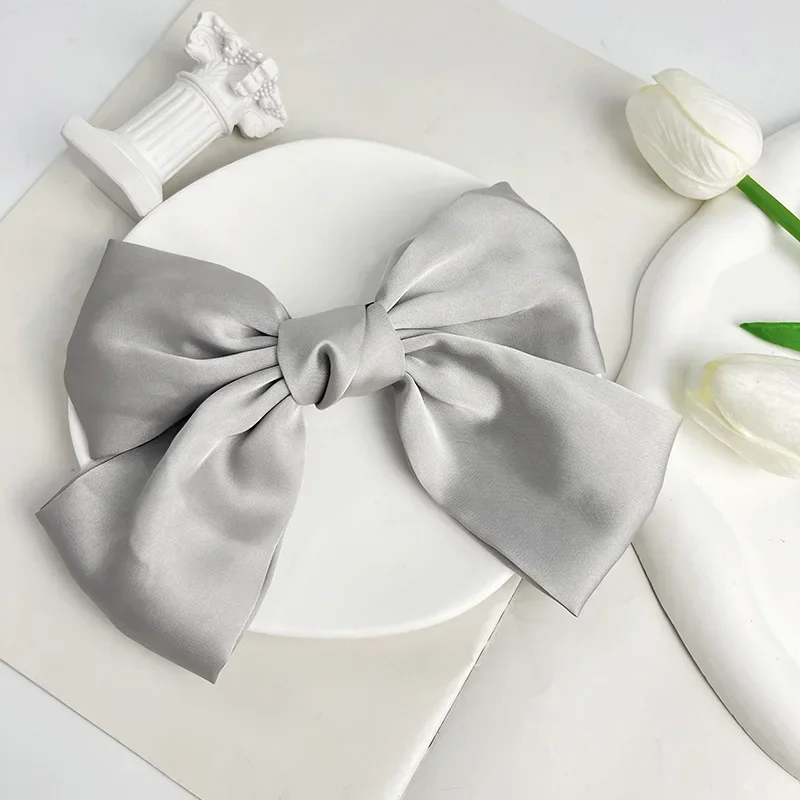 Elegant Satin Butterfly Hair Bow Clip - Trendy Bowknot Accessory