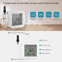 Tuya WiFi Zigbee Temperature Humidity Meter with External Probe Sensor Digital LCD Screen Thermometer for Fish Tank Freezer - Image 3