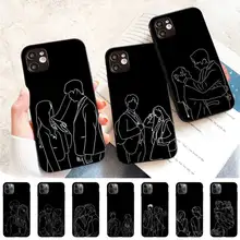 

FHNBLJ Abstract Couple Line Drawing Phone Case for iPhone 11 12 13 Mini Pro Max 8 7 6 6S Plus X 5 SE 2020 XR XS Funda Case