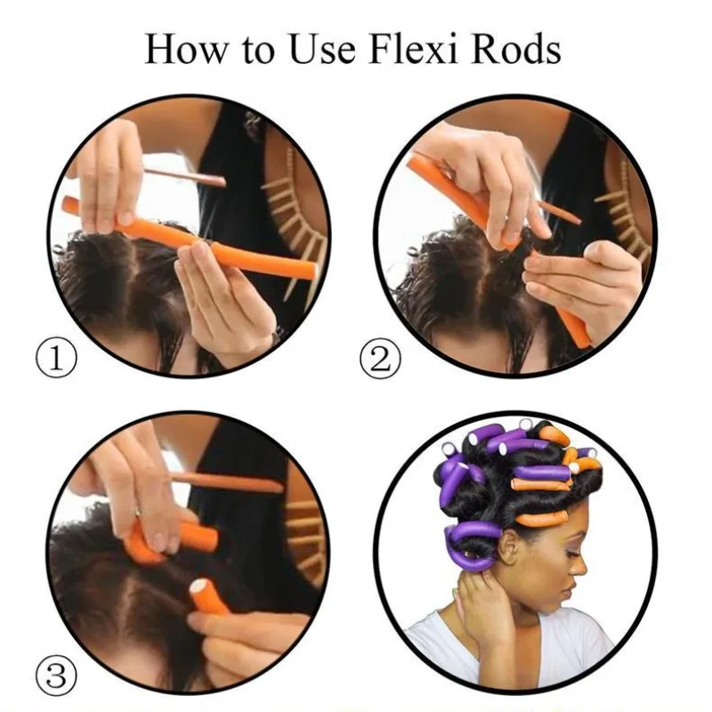 42pcs/Set Flexible Curling Rods Hair Twist Flexi Rods Hair Curlers