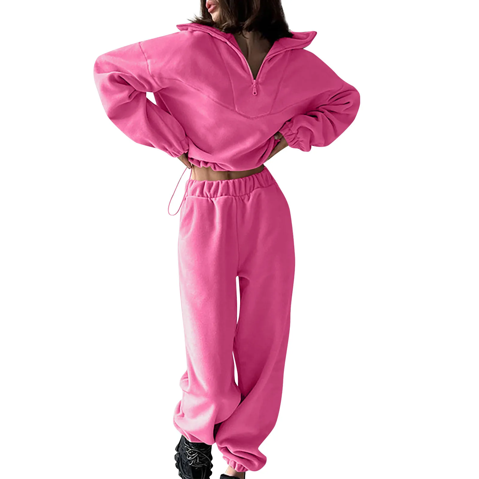 

Womens Oversized Half Zip Pullover Long Sleeve Sweatshirt Quarter Zip Hoodie Sweater Teen Girls Fall Clothes New Fashion Simple