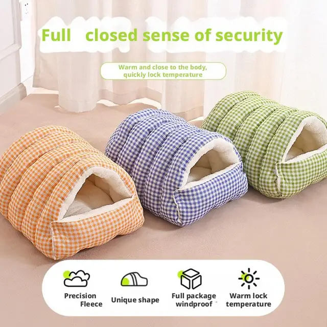Cat Nest Four Seasons Universal Removable And Closed Cat Bed Winter Dog Nest Warm Sleeping Bag With Thick Velvet Pet Supplies 3