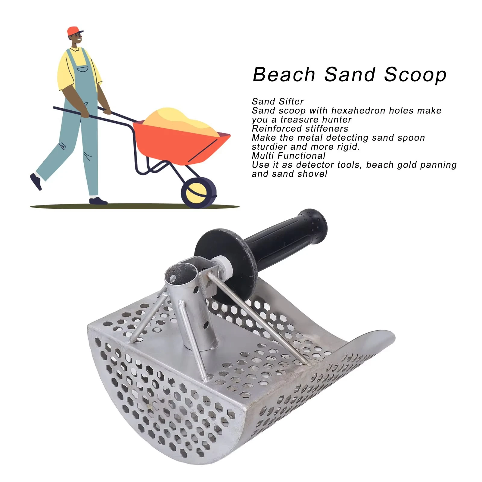 Sand Scoop And Shovel Digging Tools Beach Finder Filter Sand Shovel ManualS and Detection Hourglass