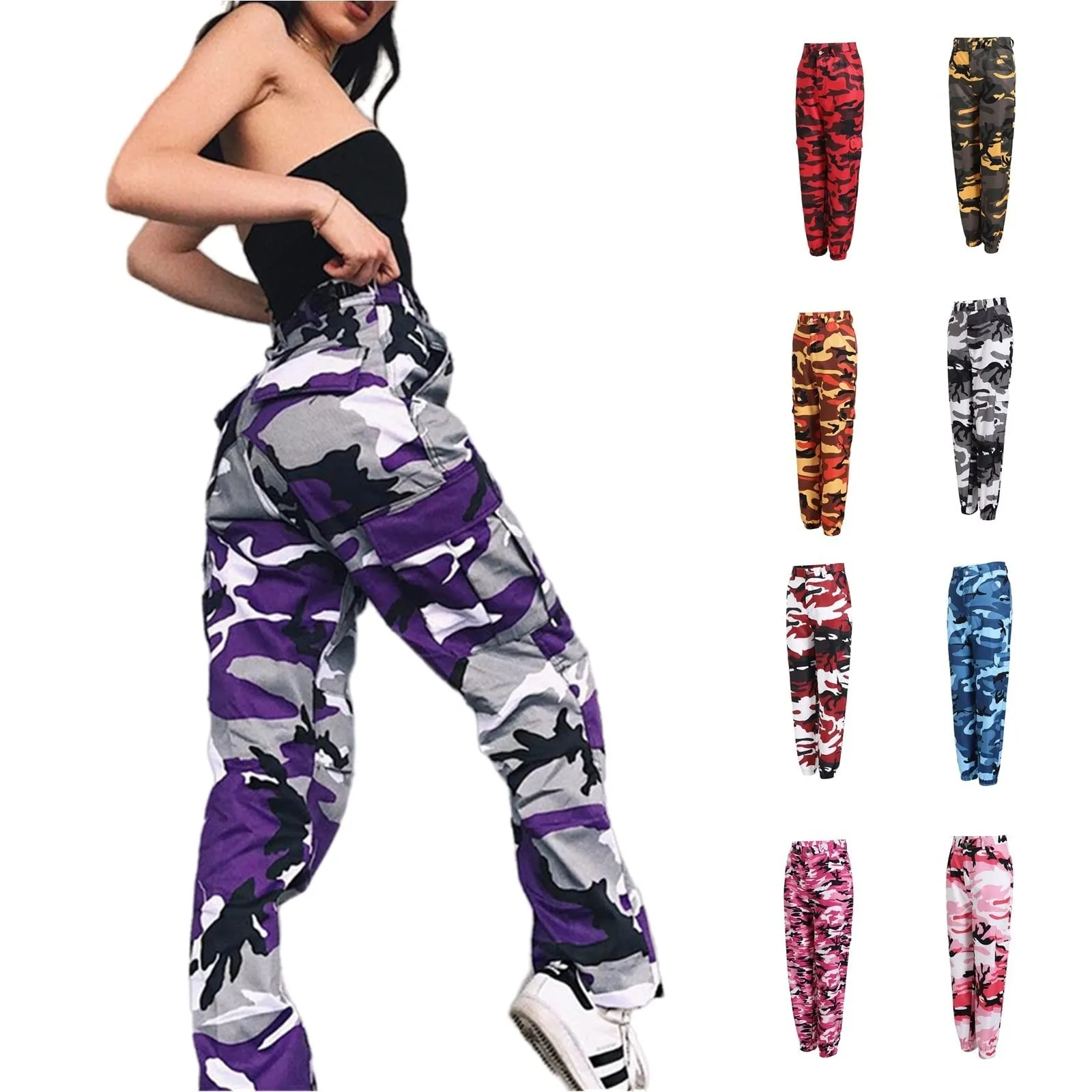 

Ladies Casual Fashion All-Match Sports Trendy Cool Camouflage Trousers Y2k Clothes Women' S Pants брюки женские штаны 바지