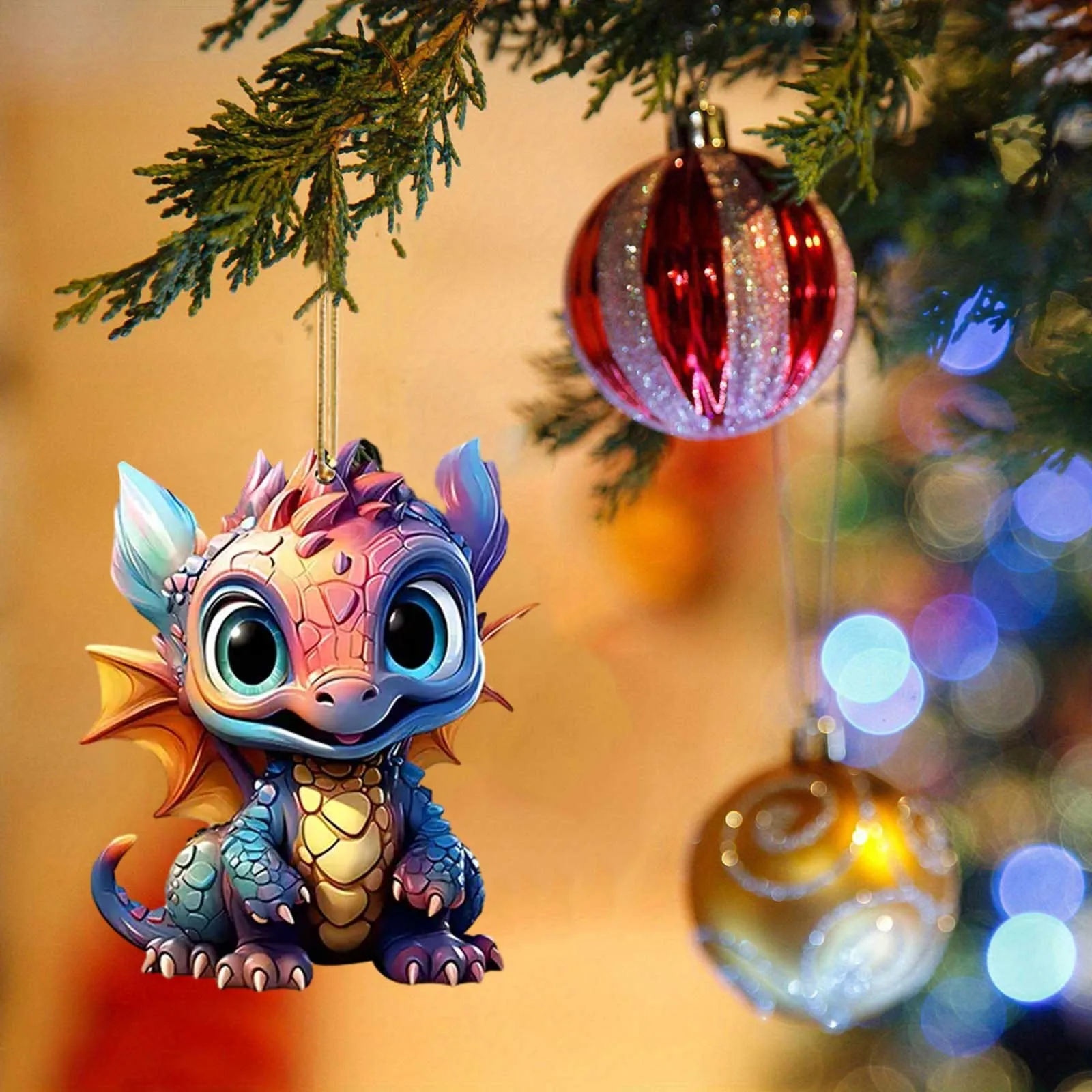 

Christmas Dragon Baby Decoration Acrylic Christmas Hanging Ornament Christmas Tree Hanging Navidad 2023 Ornament Pendant