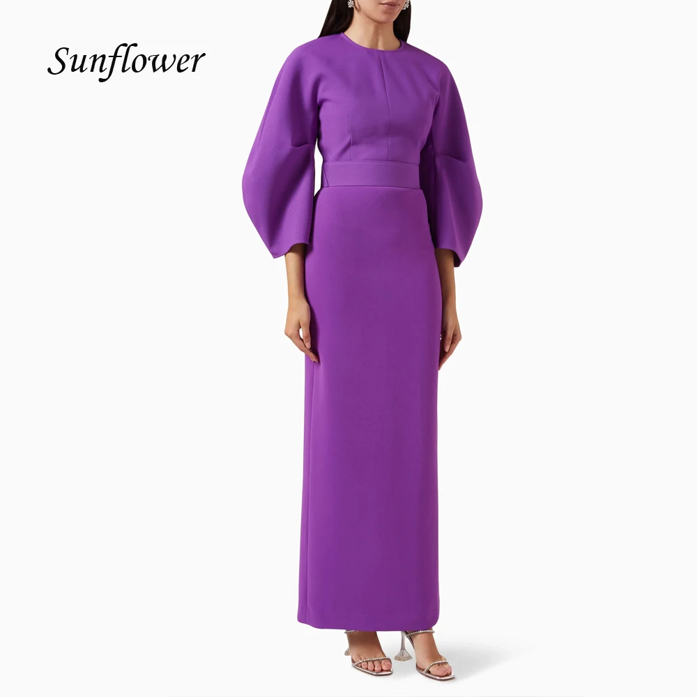 

Sunflower Purple Evening Gown Mermaid Skirt Floor Length Crepe Fabric Available Colors