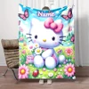 Customized Name Personalized Blanket Sanrio Hello Kitty Children Warm Soft Blankets Home Travel and Comfortable Blanket 3
