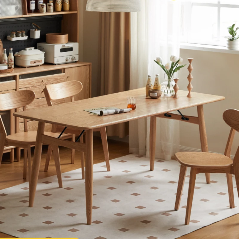 

Обеденный стол из массива дерева, Современные Простые домашние обеденные столы и стулья, обеденный стол из скандинавского дуба, Прямоугольный Обеденный Стол