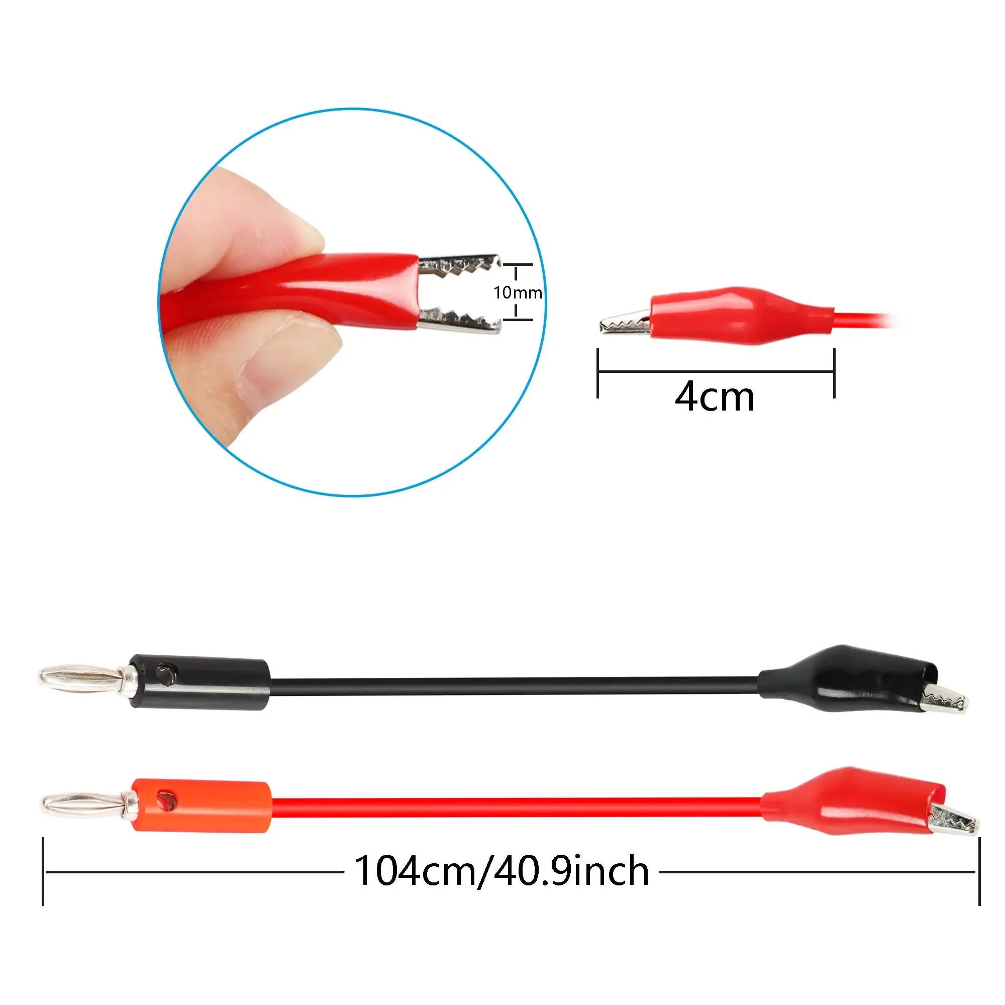 Crocodile clip connecting wire 2-claw design Flexible For voltage testing Suitable for industrial measuring instrumen