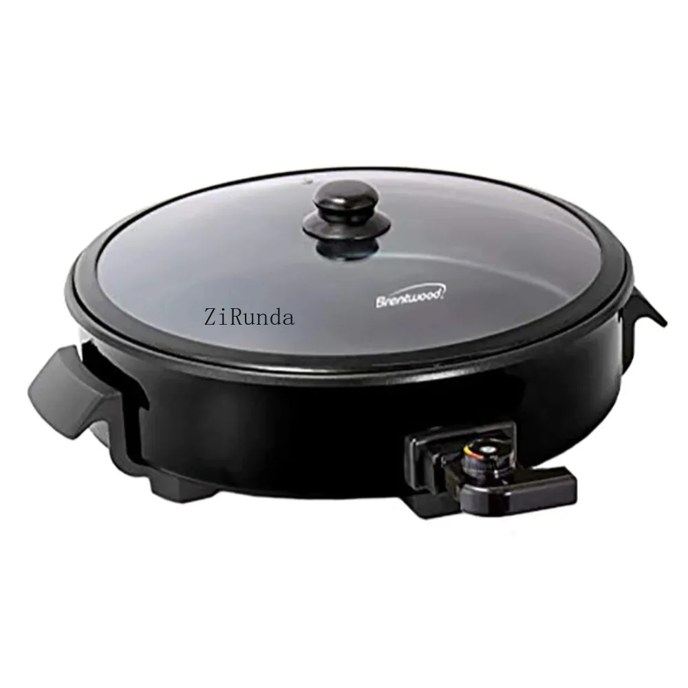 Appliances 12-Inch Round Nonstick Electric Skillet with Vented Glass Lid, Removable Thermostat, Easy to Clean, Black 3