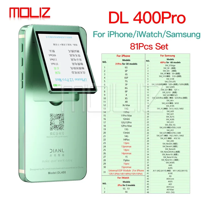 IPhone用LCDディスプレイテスター,dl400 pro,6,7,8,x,11,12,13,14,15 