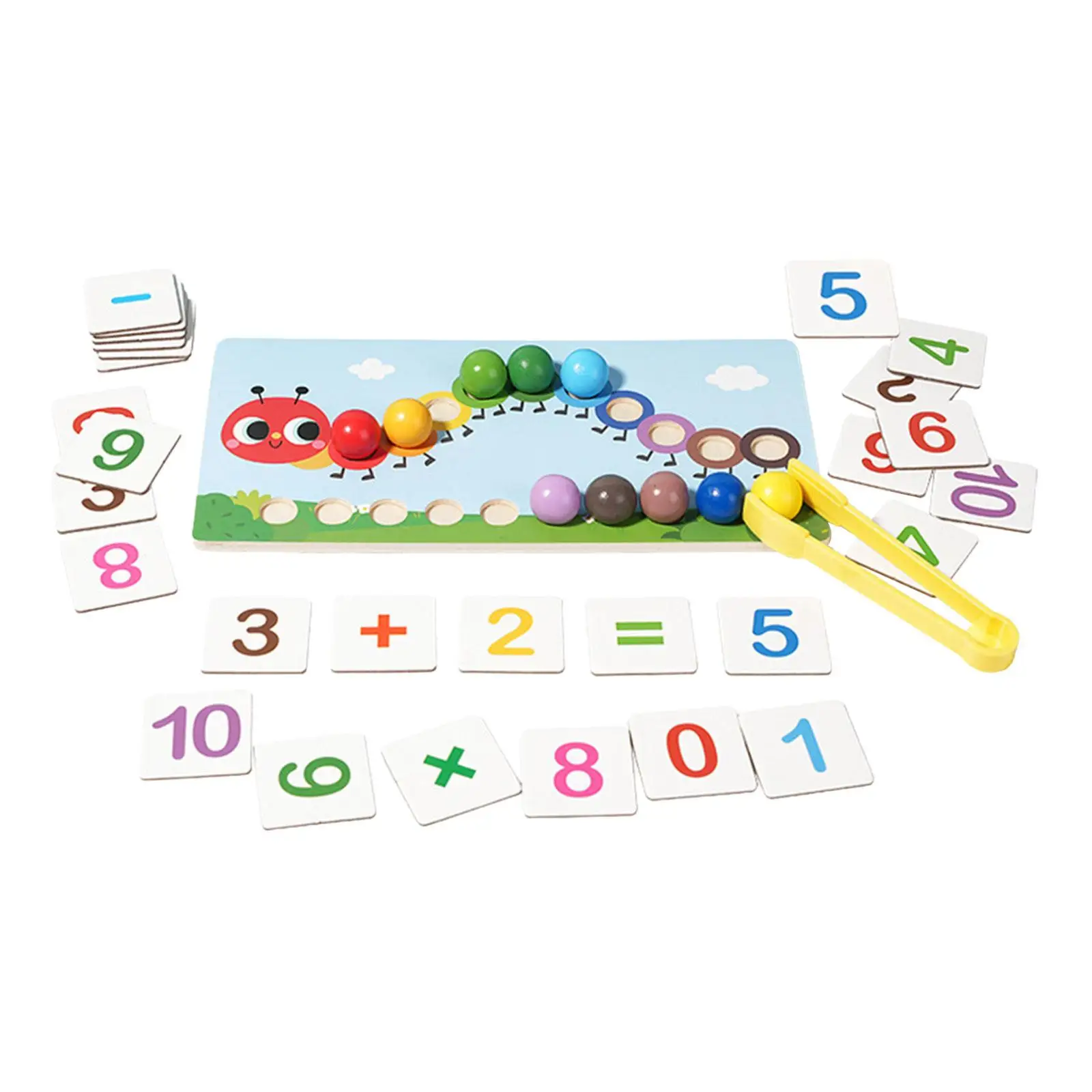 Color Sorting Matching Toy Preschool Learning Rainbow Caterpillar Beads Puzzle for Girls Boys 3 4 5 Year Old Birthday Gifts