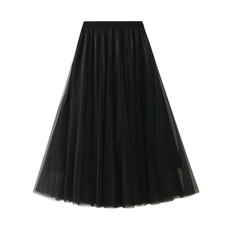 Vintage Tulle Skirt Summer Ball Gown Skirts Women Multi Layer Tulle High Quality Retro High Waist Mesh Long Maxi Tutu Skirt Jupe mini skirt