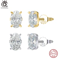 ORSA JEWELS Exquisite 925 Sterling Silver Zircon Earrings for Women Shiny 8A Premium Cubic Zirconia Earrings Party Jewelry LZE03