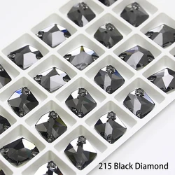 Versatile Flatback Sew-On Rhinestone K5 Glass AB Crystal - 27x21mm-5pcs (Black Diamond 215)