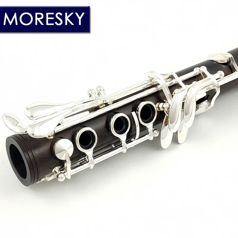 MORESKY Clarinet Bb Wood Ebony Silver Plated 17 Keys Grenadilla Sib Klarnet M601