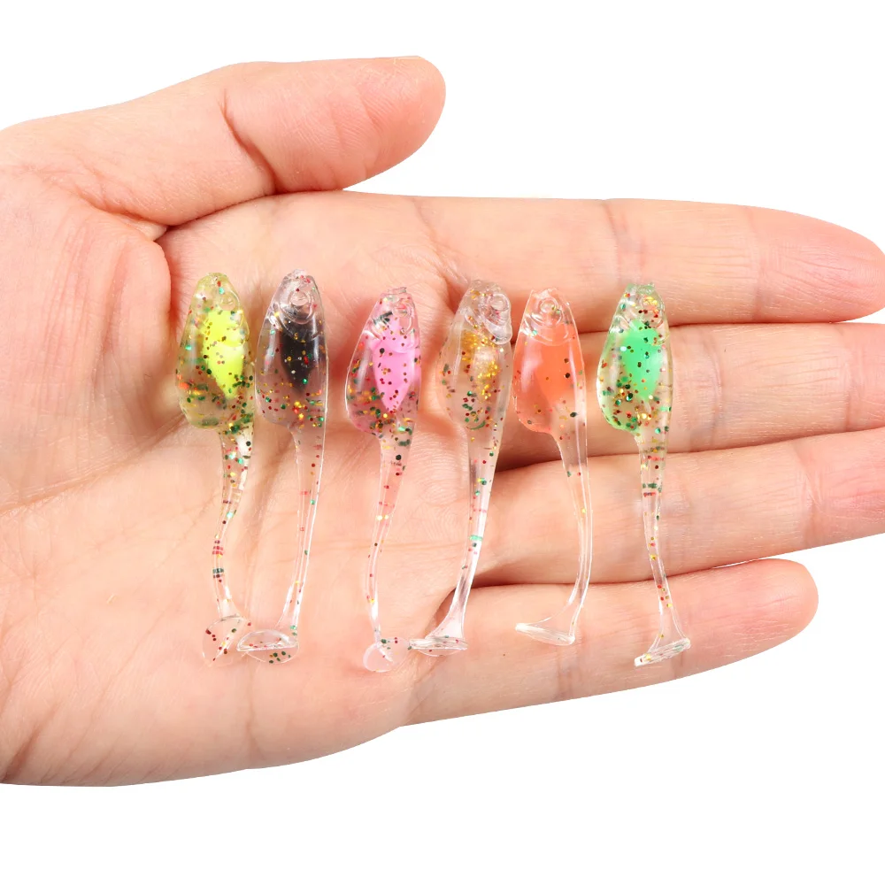 ATUENO TPE Mini Soft Worm Wobbler Bait 0.9g 45mm Ocean Rock Fishing Lure Bass Soft Perch Bait Crappie Lures Shad Baits