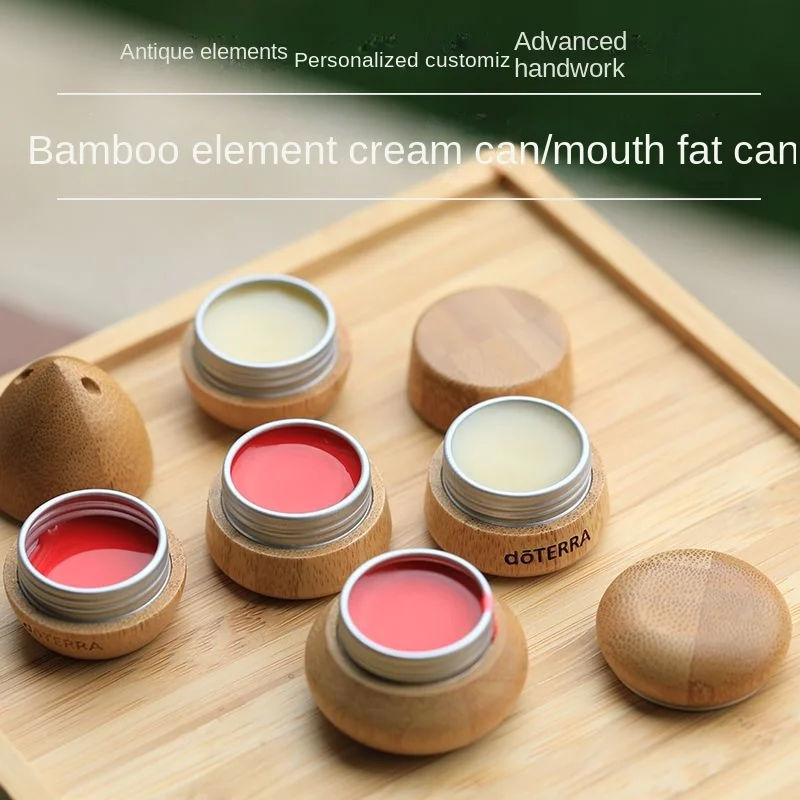 

5Ml Bamboo Cream Jar Small Sample Empty Refillable Bottles Aluminum Box DIY Lip Balm Ointment Cosmetic Container