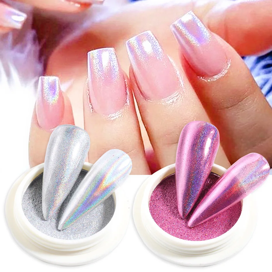 7 Colori Aurora Nail Powder Glitter Double Light Cat Effetto Magnetico Nail Chrome Pigment Dust Nail Art Manicure Supplies