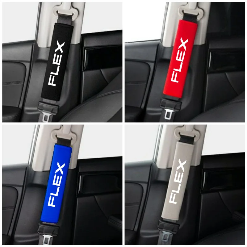 2pcs Car Seat Belt Cover Shoulder Pads Auto Interior Decoration Accessories For Ford FLEX Accessories