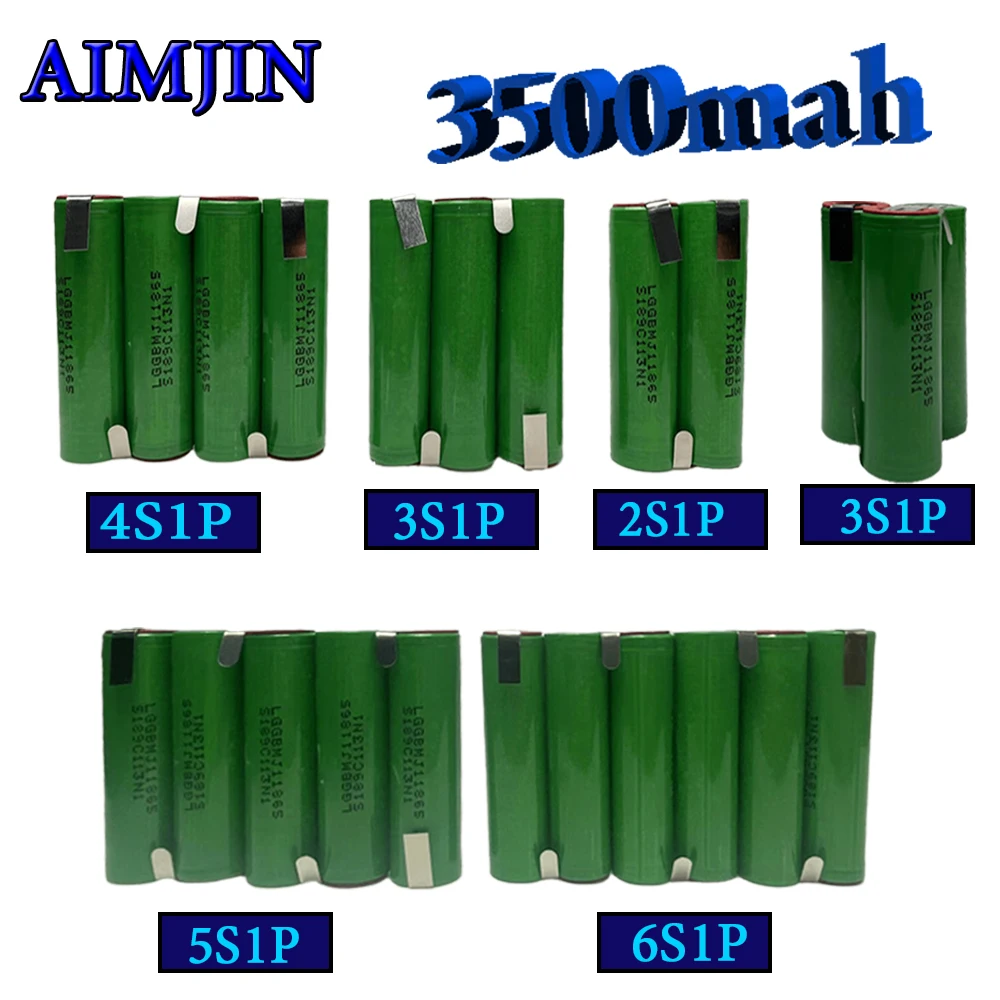 

18650 MJ1 3500Mah 20 Amps2S 3S 4S 5S 6S 7.4V 10.8V 14.8V 18V 21.6V for screwdriver battery welding batteries