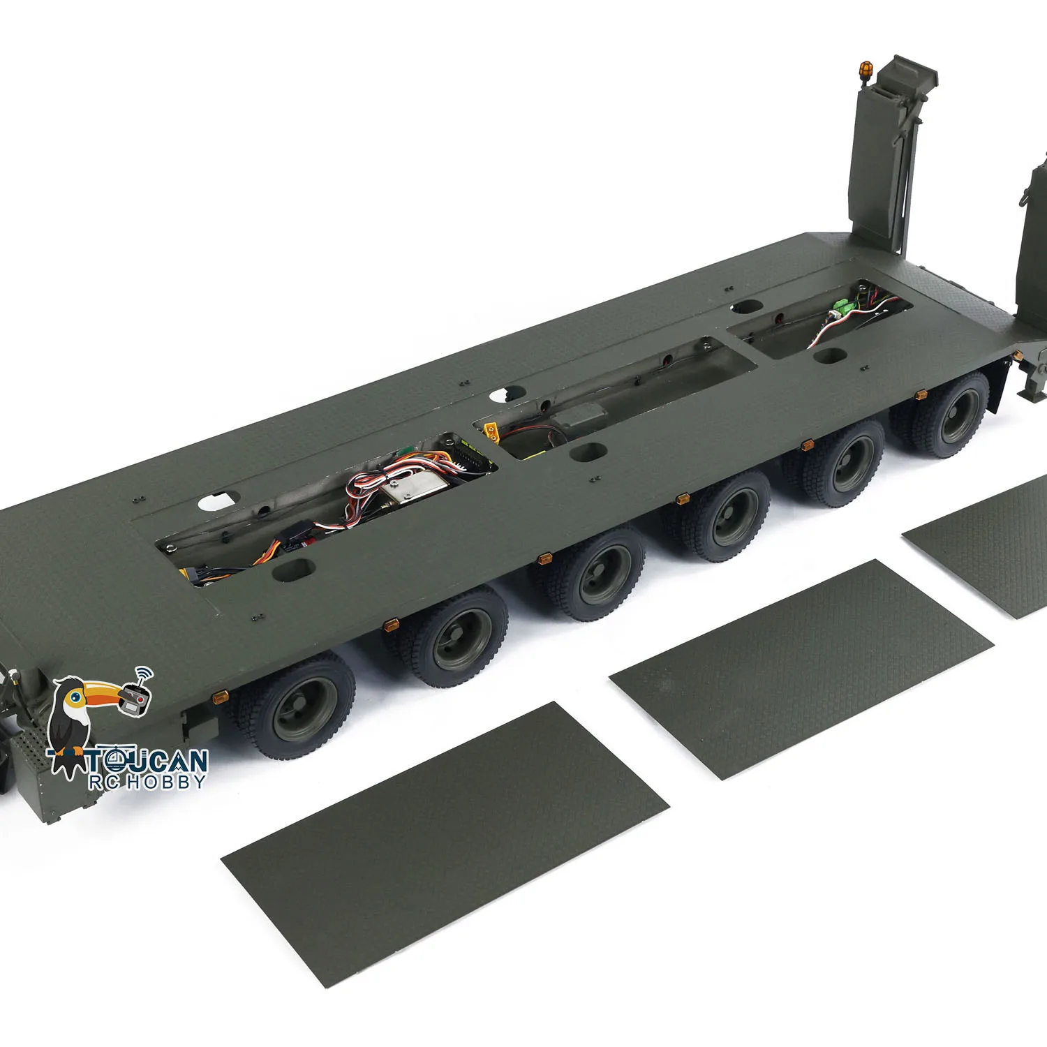 1/14 RC Hydraulic Metal Semi Trailer for Elefant FAUN SLT-56 Tank Transporter Model Remote Control Vehicle Warning Lights Toy 6