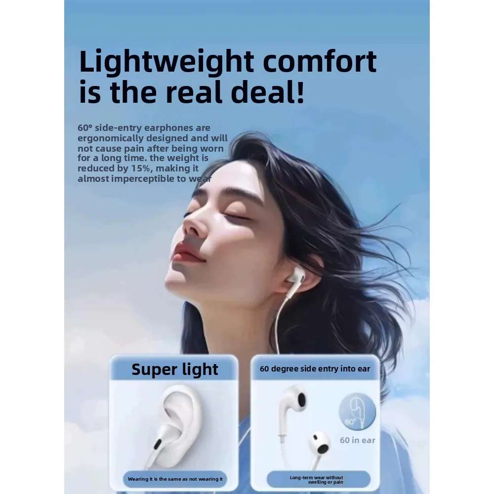 Baseus 3.5mm 유선 이어폰 스테레오 베이스 헤드셋(마이크 포함) 전화 태블릿 노트북 데스크탑 PC용 핸즈프리 이어버드