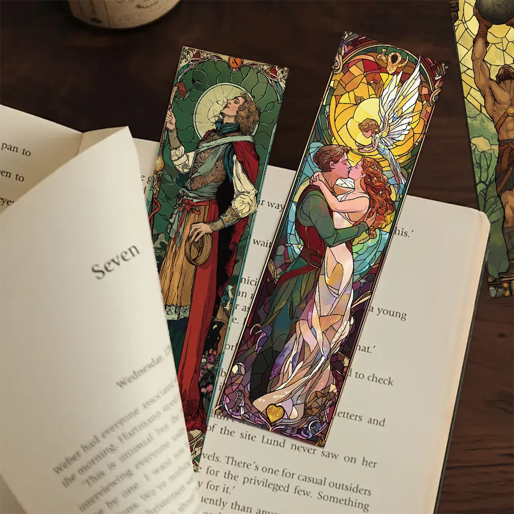 Stained Glass Bookmark 30pcs Stained Glass Tarot Card Bookmarks Students Paper Card Decorating Books Book Page Marking DIY