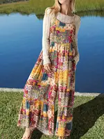 Women Casual Jumpsuits Fashion Overalls Female Loose Wide Leg Printed Button with Pockets - Image 4