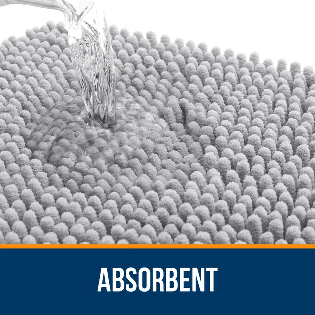 Chenille Plush Bathroom Rug – Extra Soft Non-Slip Bath Mat 5
