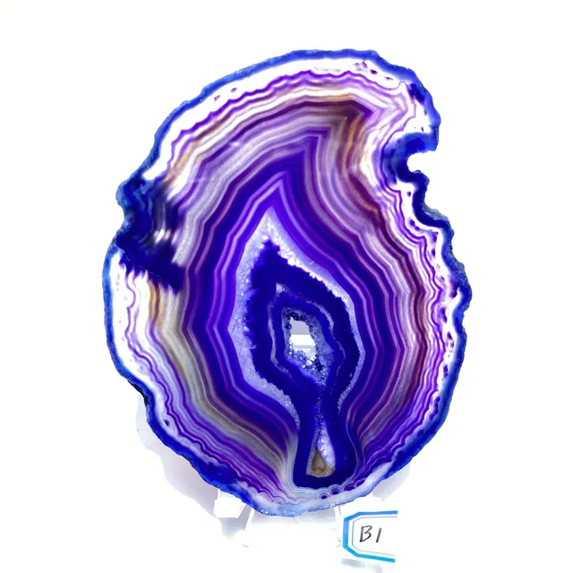 Natural crystal AGATE SLAB Geode Slice Crystal Mineral Energy Stone Healing Home Decoration Gift B1   49g  82mm