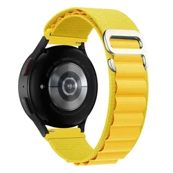 Alpine Loop Nylon Strap - 22mm/20mm Adjustable Premium Band - 22mm (Yellow)